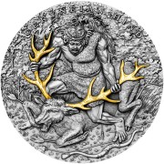 Niue Island CERYNEIAN HIND series TWELVE LABOURS OF HERCULES $5 Silver Coin 2020 Antique finish Ultra High Relief Gold plated 2 oz